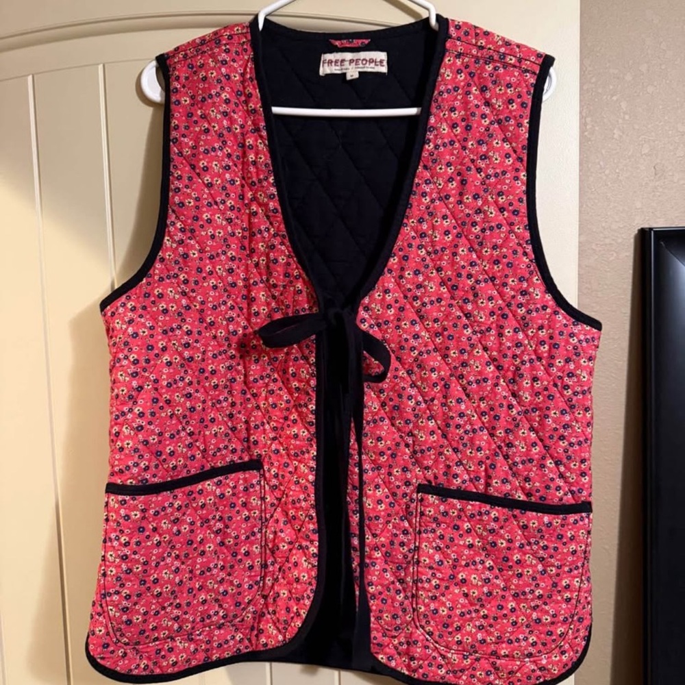 Free People Black Quilted Vest
